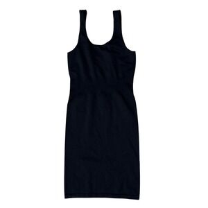 Balance Athletica Womens Black Ribbed Sleeveless Scoop Neck Bodycon Dress Small